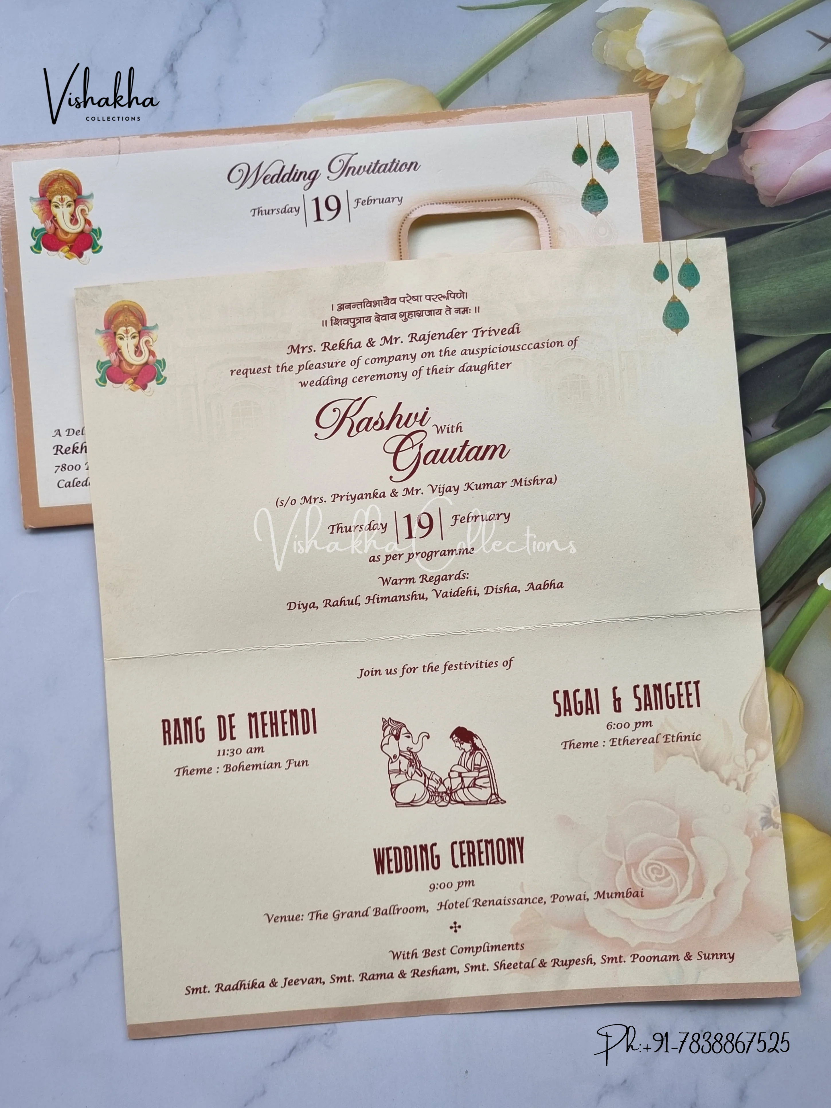 Barat Ganesh Ji Hindu invitation Cards EJ-5257 - Image 3