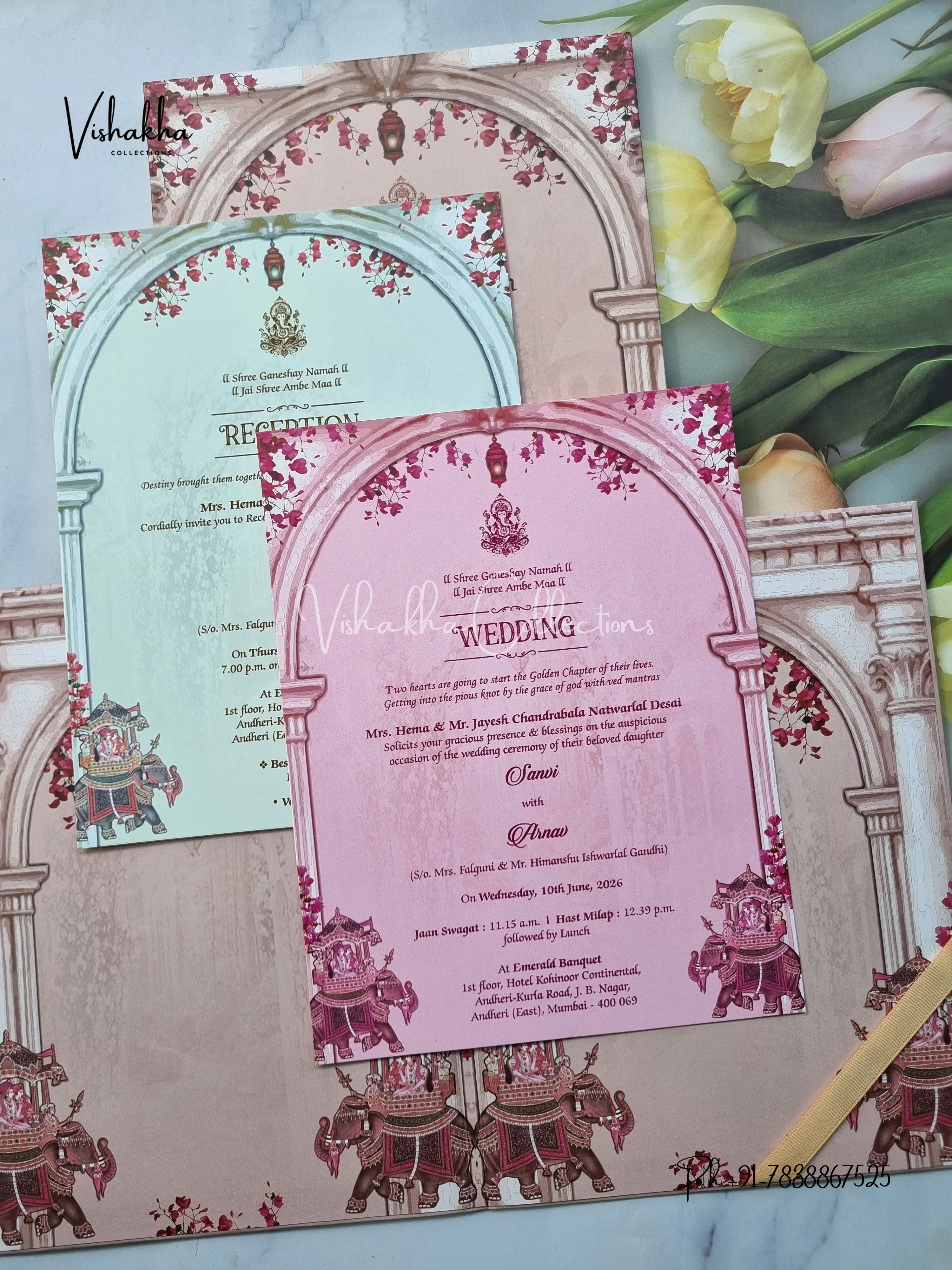 Barat Hathi Hindu Sikh Padded invitation Cards VN-770 - Image 3
