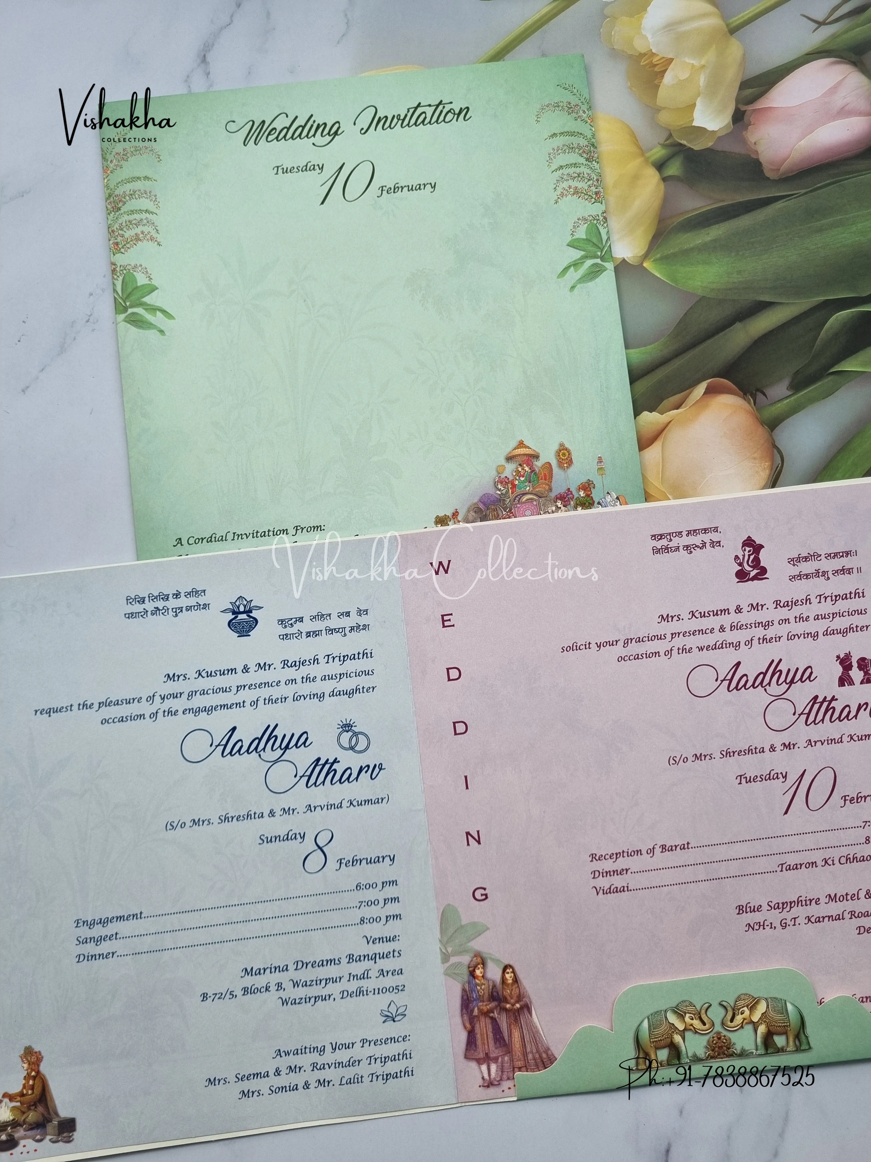 Barat Hindu Sikh invitation Cards EJ-5129 - Image 3