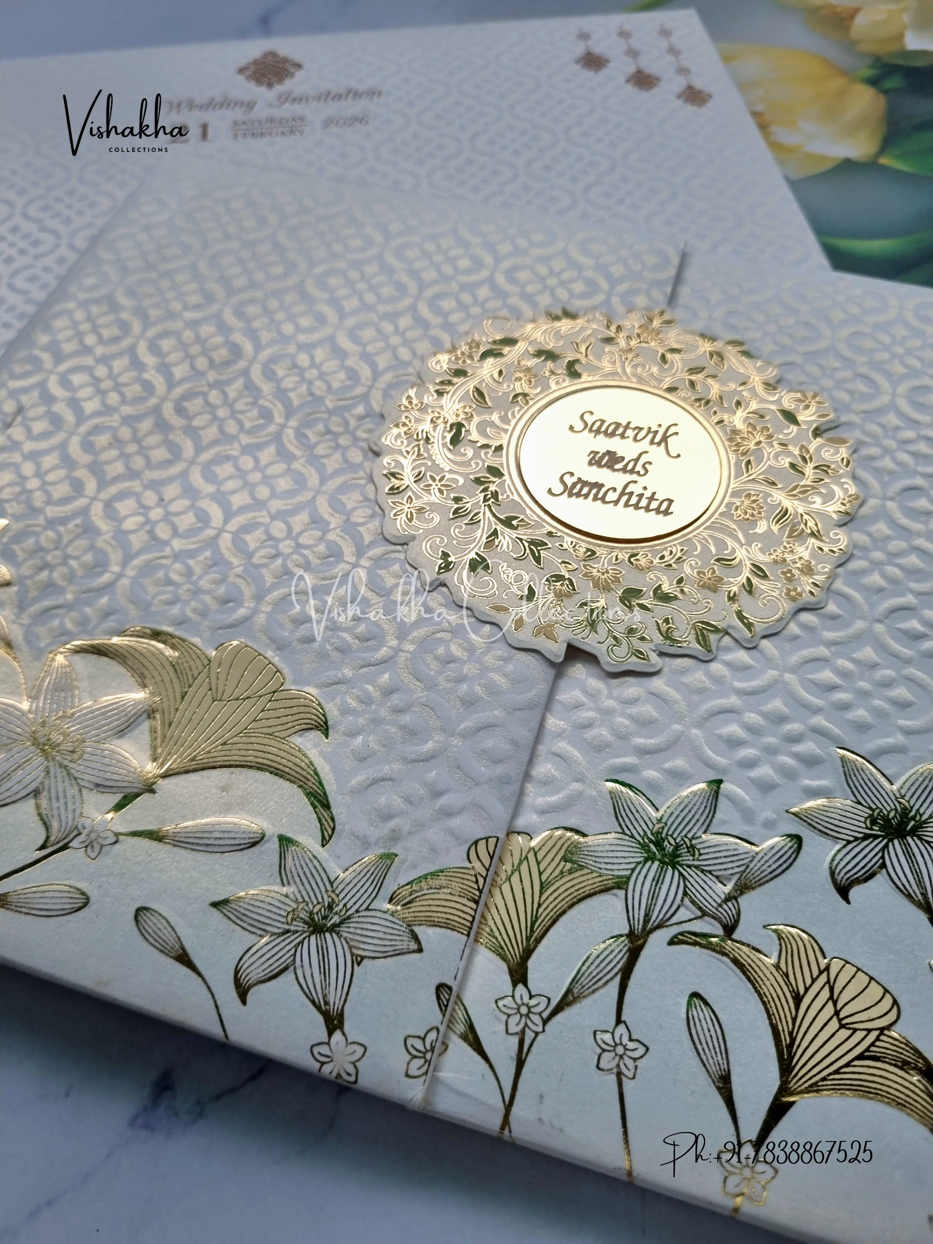 Dulah Dulhan Hindu Muslim Christian Sikh Padded invitation Cards CR-555C - Image 2