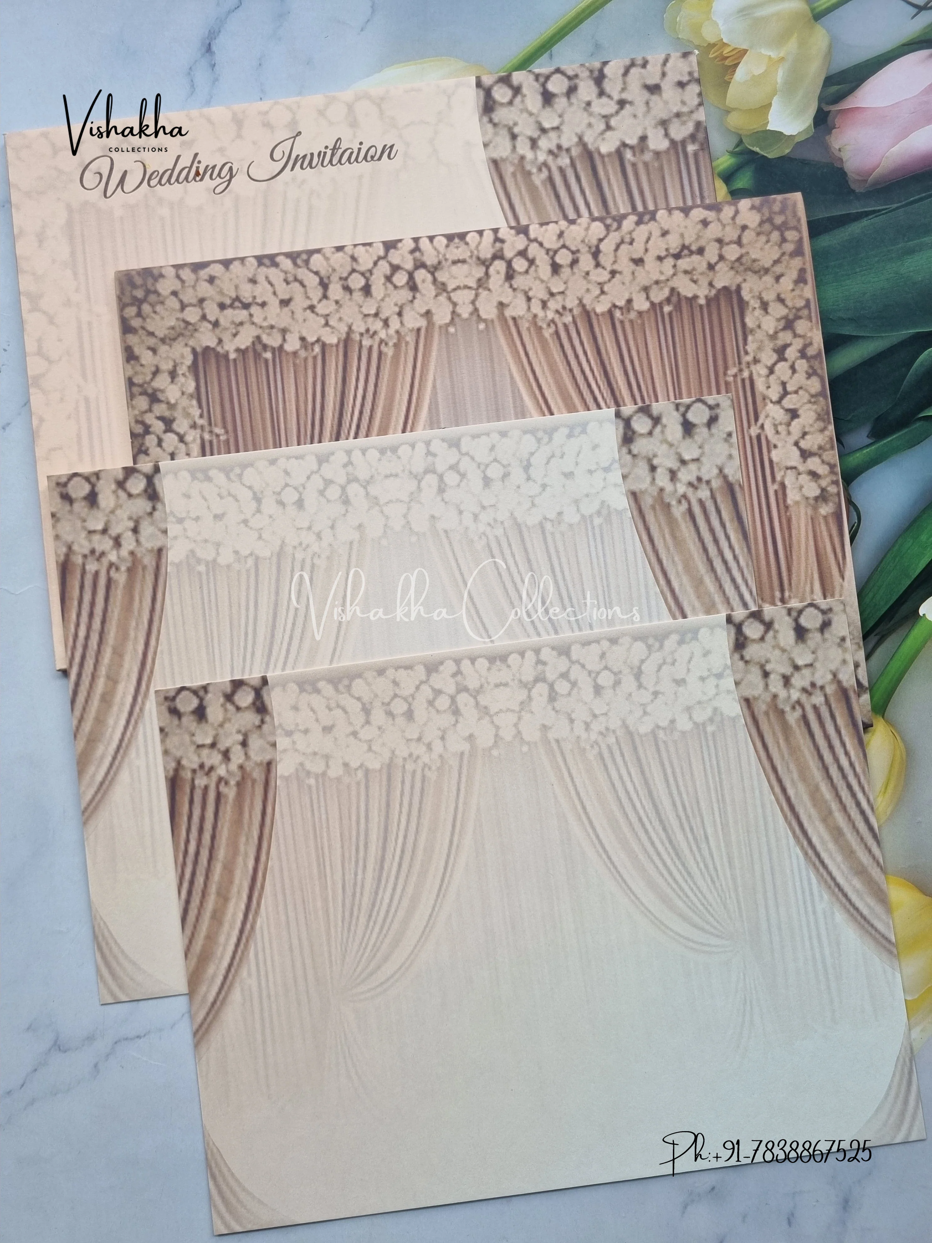 Dulah Dulhan Hindu Sikh Colored invitation Cards LN-896 - Image 3