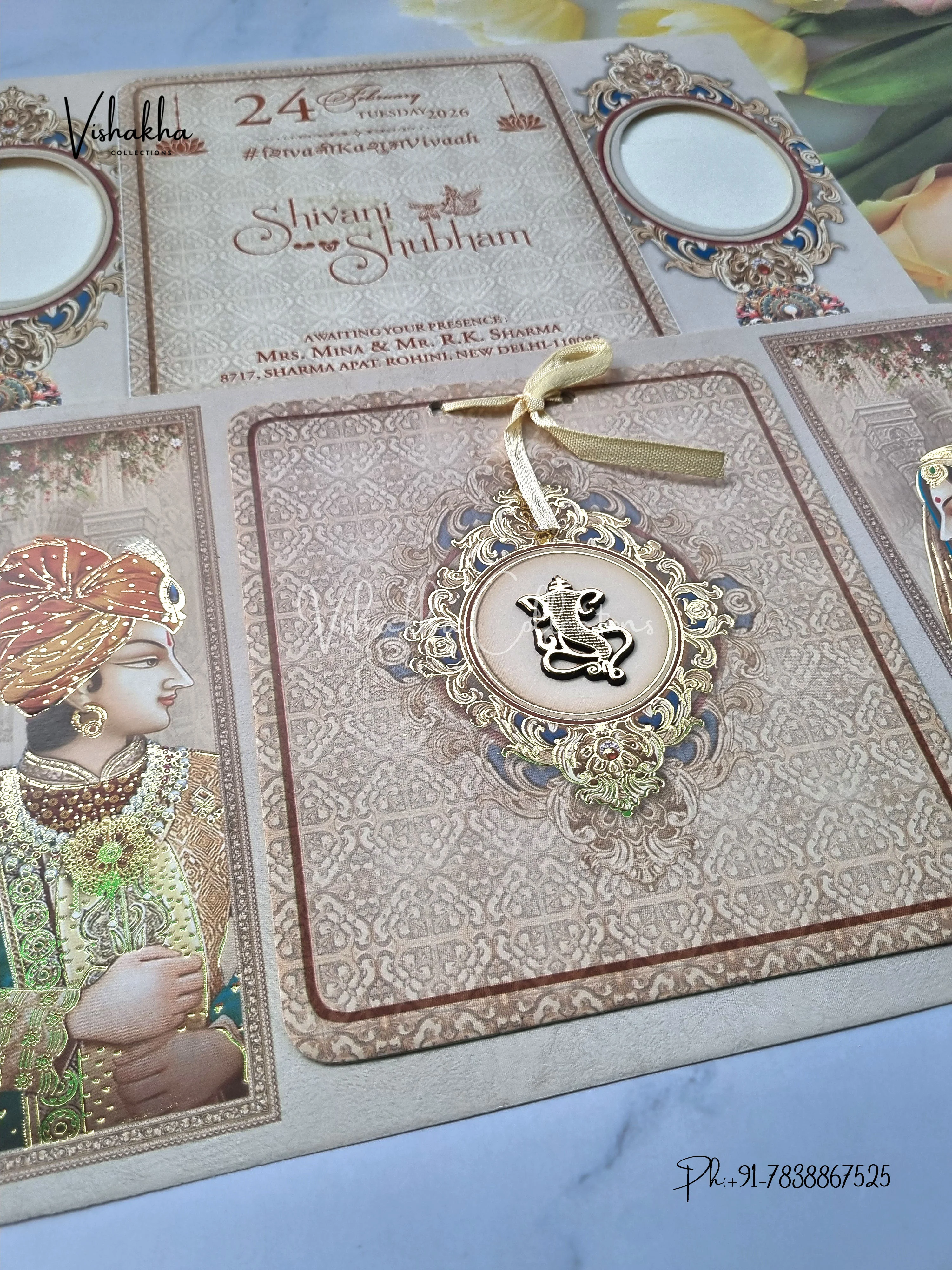 Dulah Dulhan Hindu Sikh invitation Cards ATS-4213 - Image 2