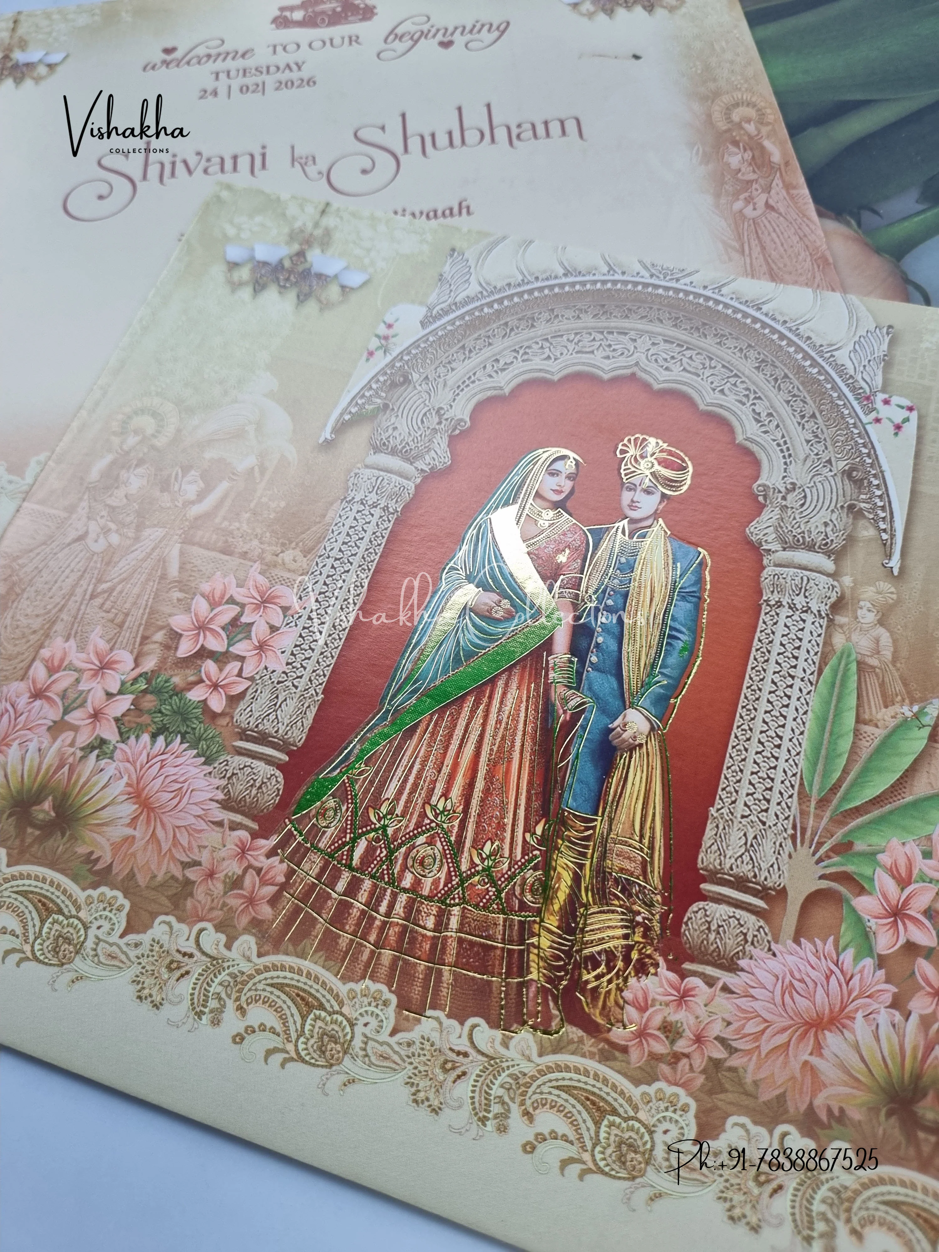 Dulah Dulhan Hindu Sikh invitation Cards ATS-9201 - Image 2