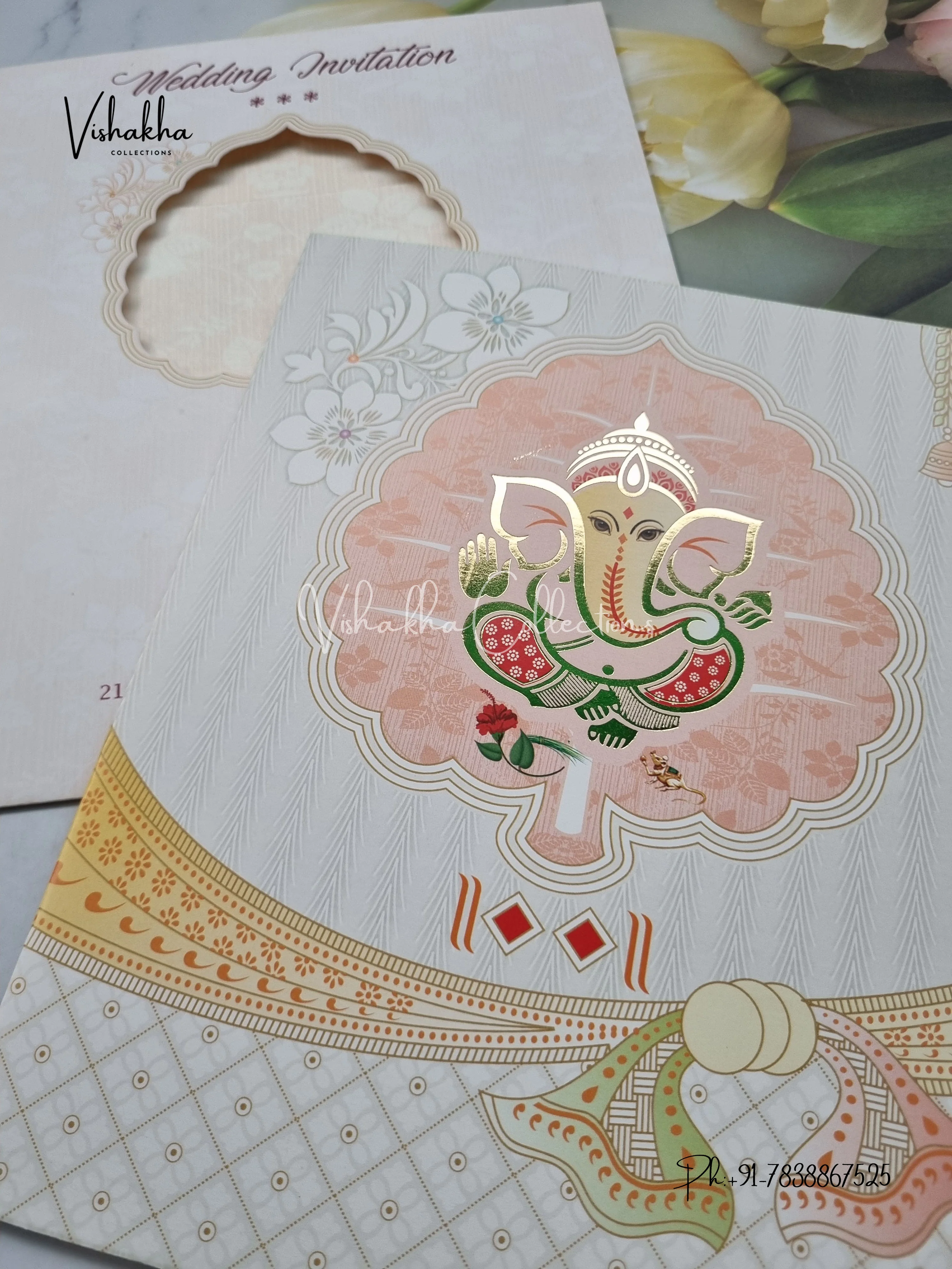 Ganesh Ji Hindu invitation Cards EJ-5296 - Image 2