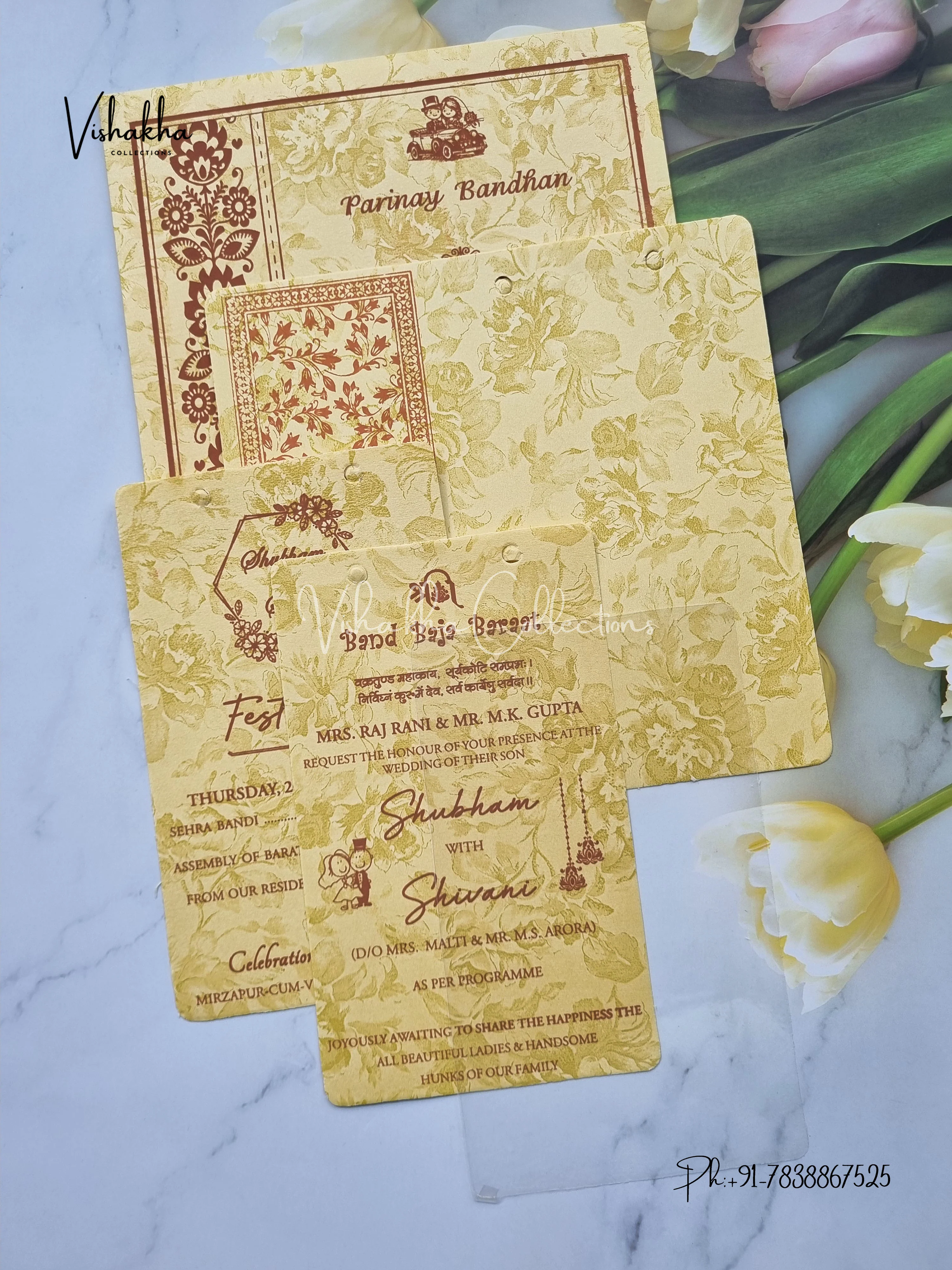 Ganesh Ji Hindu Sikh invitation Cards ATS-1560CRM - Image 3