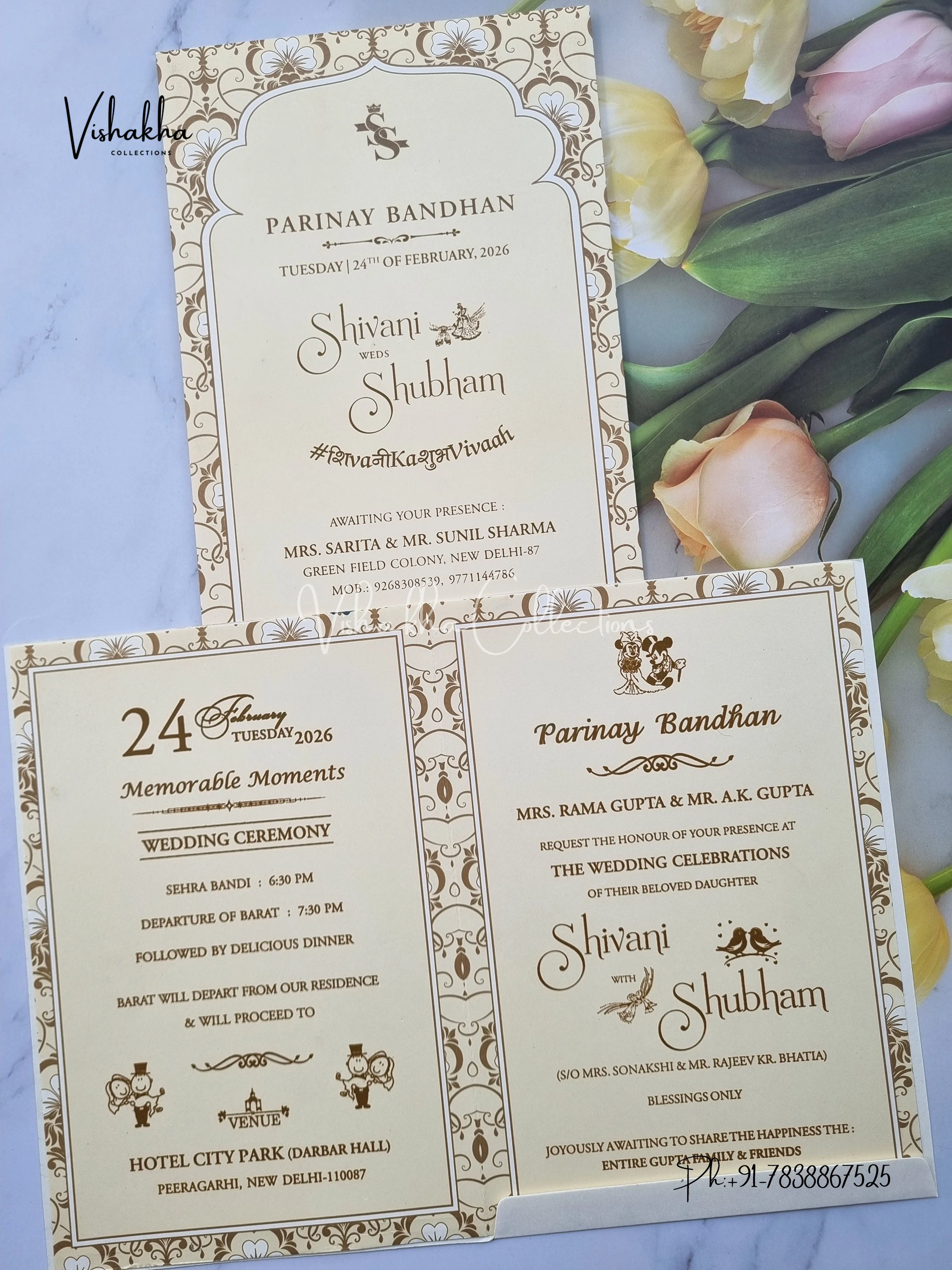 Ganesh Ji Hindu Sikh invitation Cards ATS-1705 - Image 3