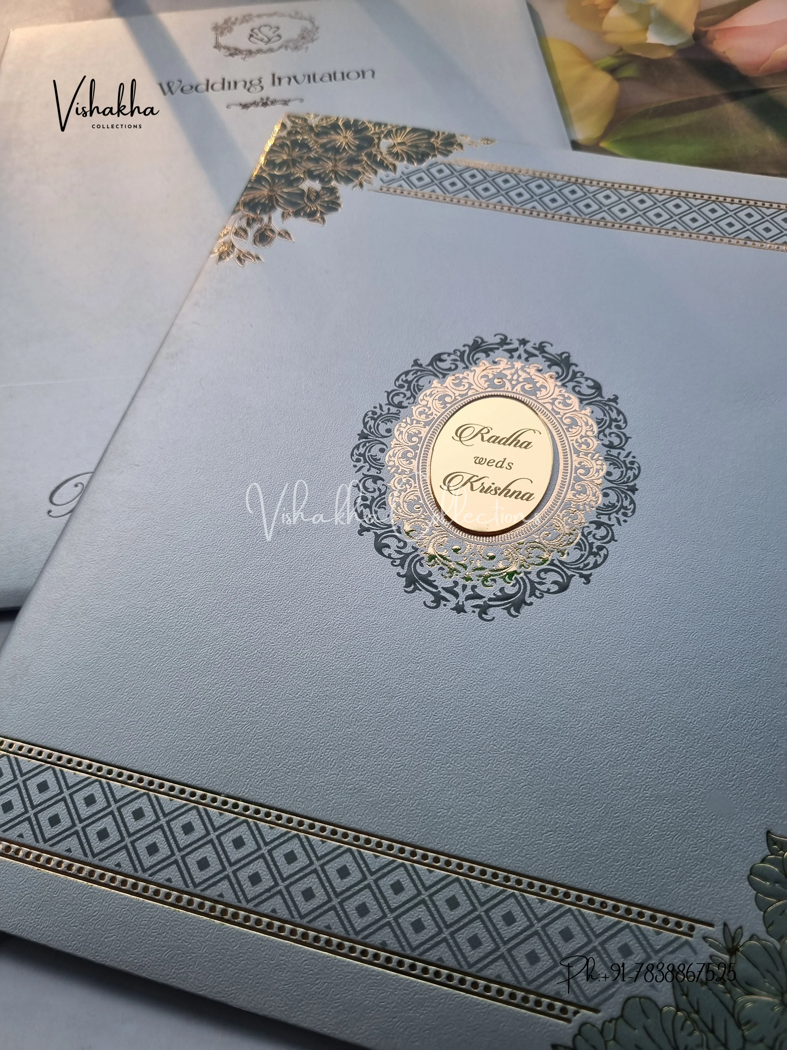 Hindu Muslim Christian Sikh Colored invitation Cards SN-67 - Image 2