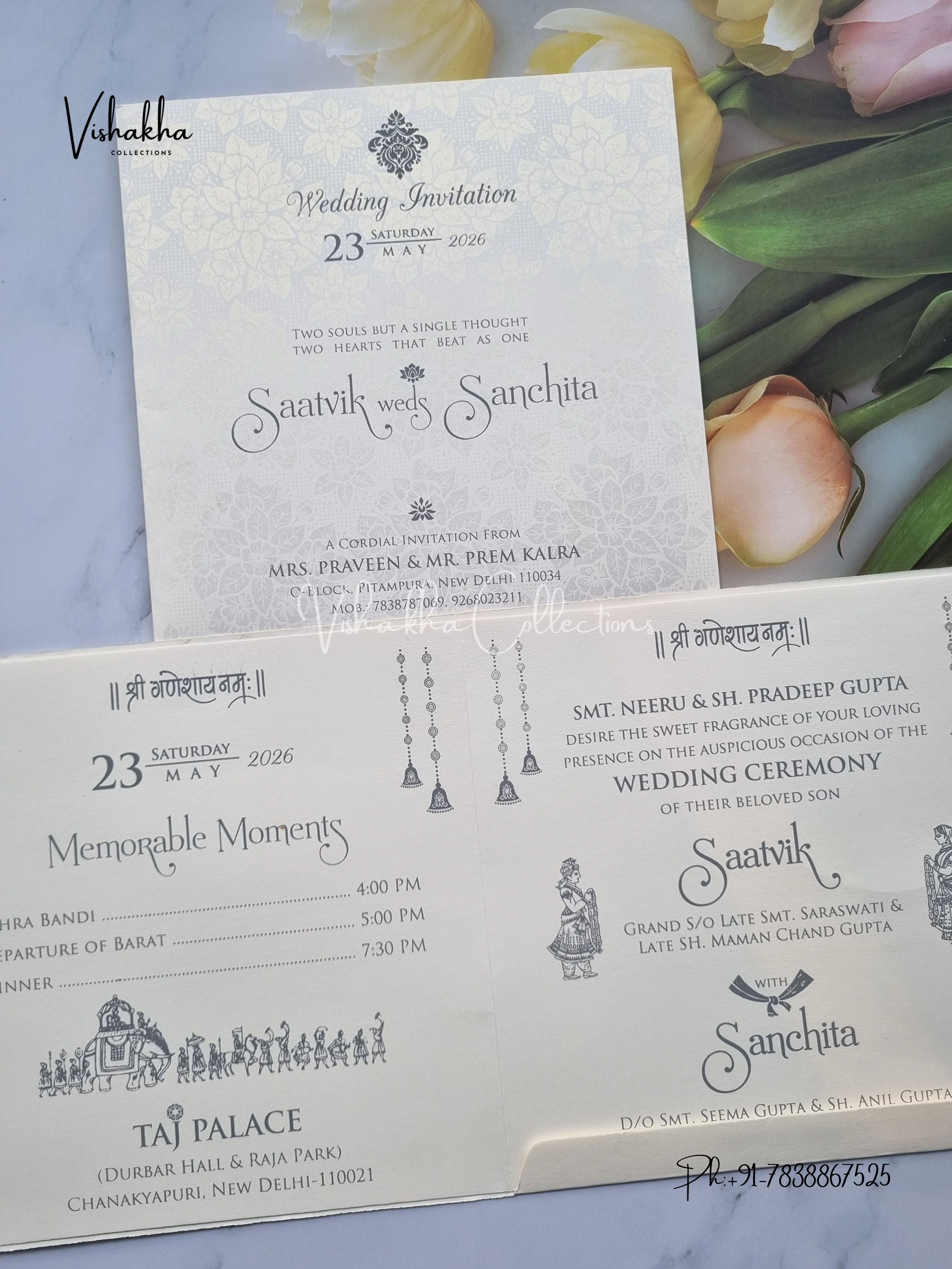 Hindu Muslim Christian Sikh invitation Cards CR-707 - Image 3