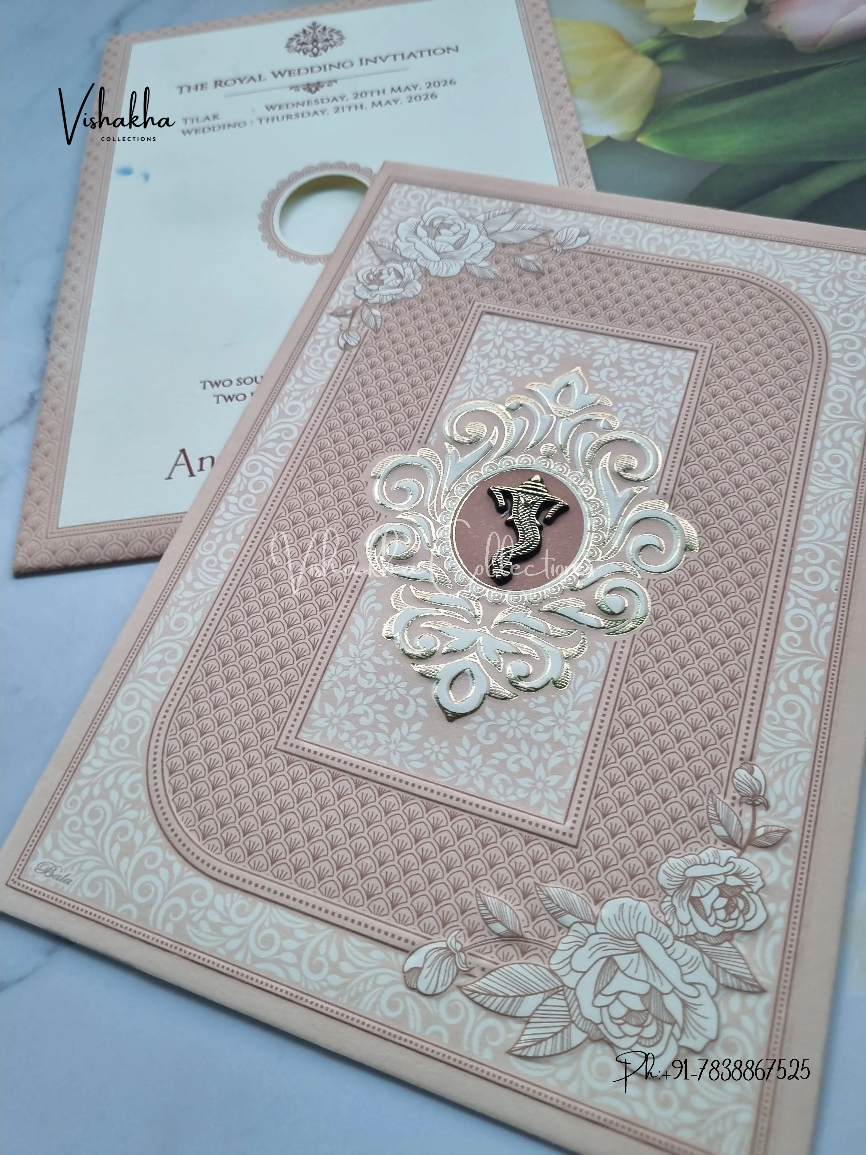 Hindu Muslim Christian Sikh invitation Cards CR-8077P - Image 2
