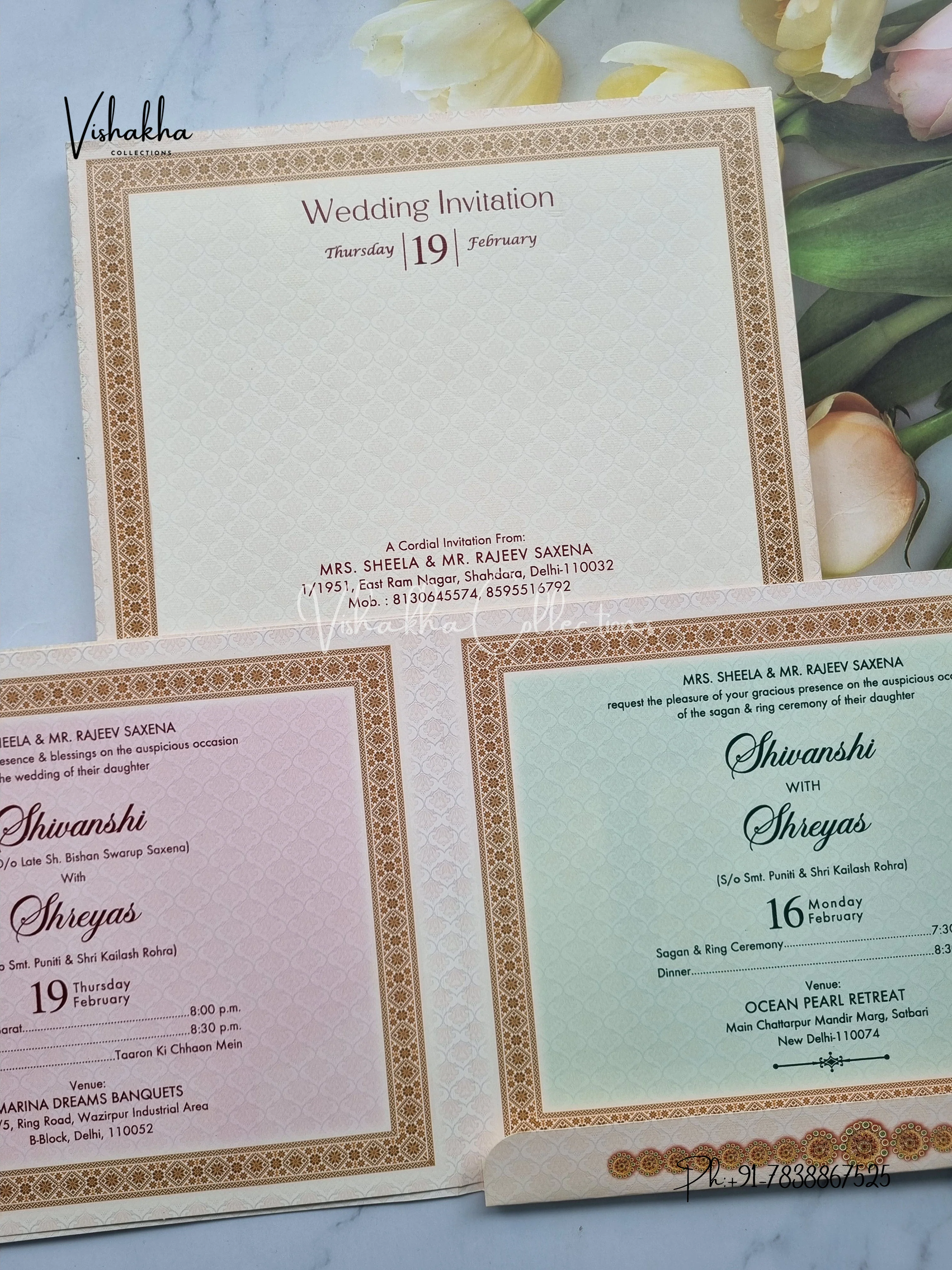 Hindu Muslim Christian Sikh invitation Cards EJ-5179 - Image 3