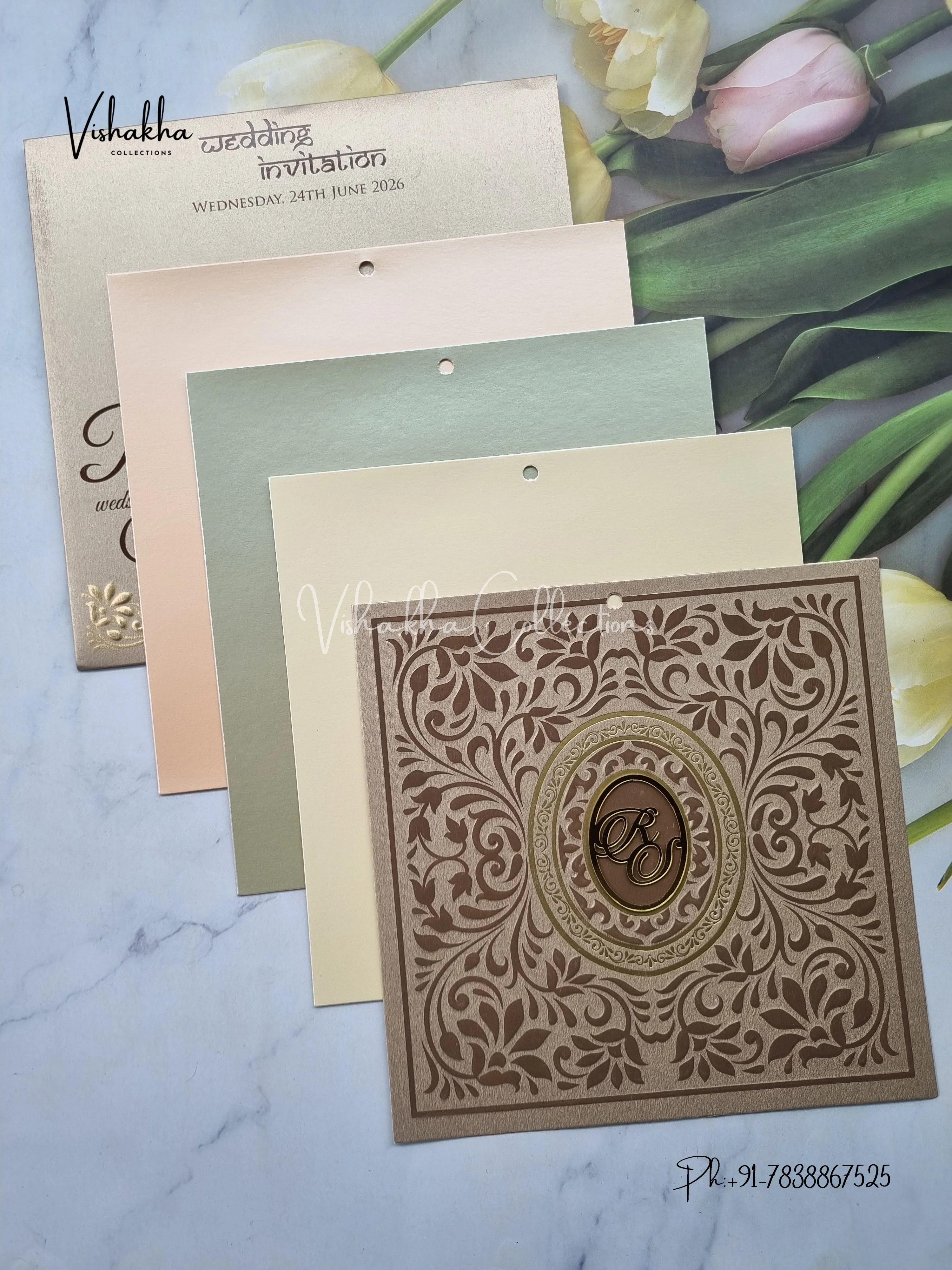 Hindu Muslim Christian Sikh invitation Cards LN-728 - Image 3