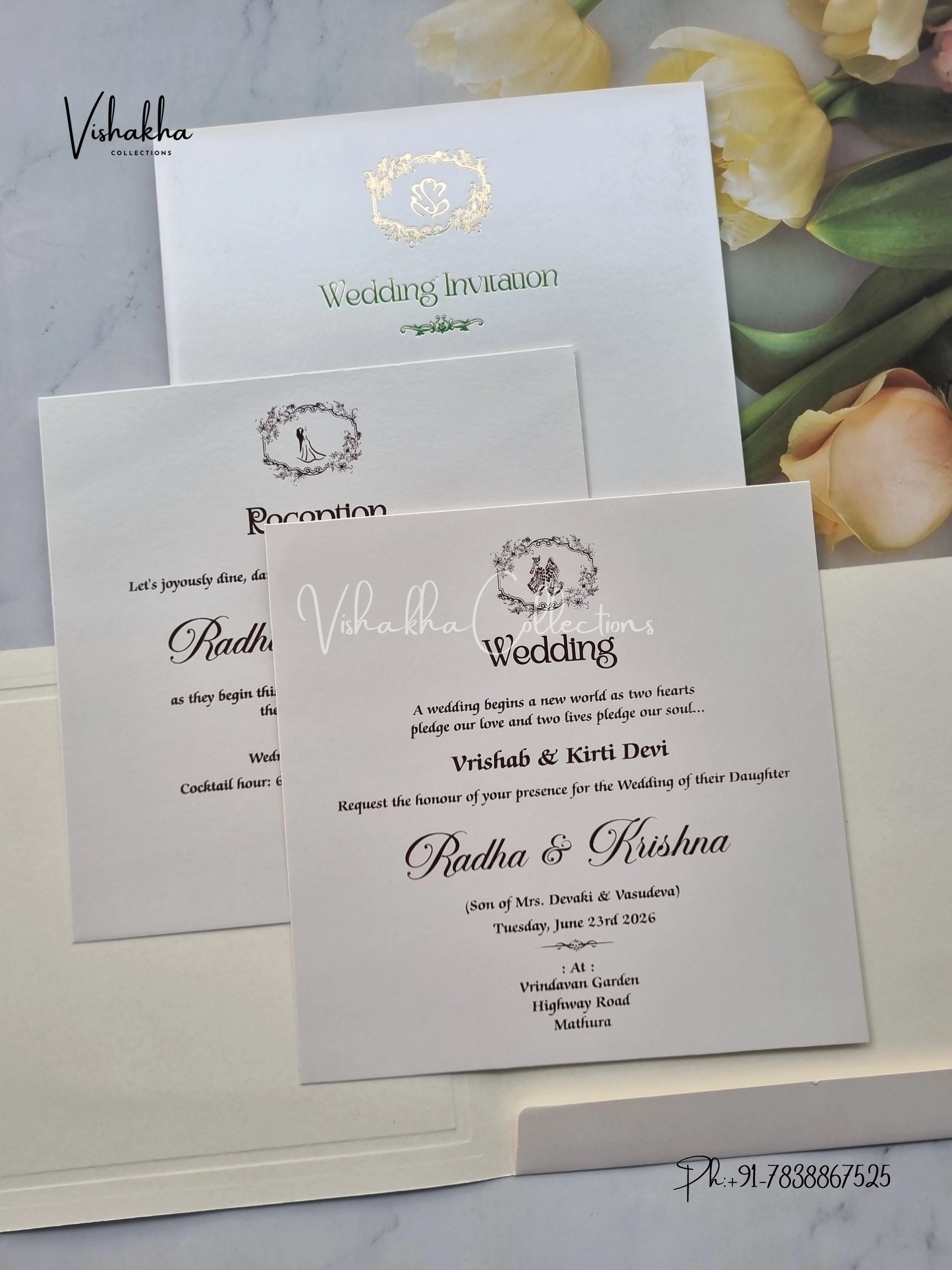Hindu Muslim Christian Sikh invitation Cards SN-122 - Image 3