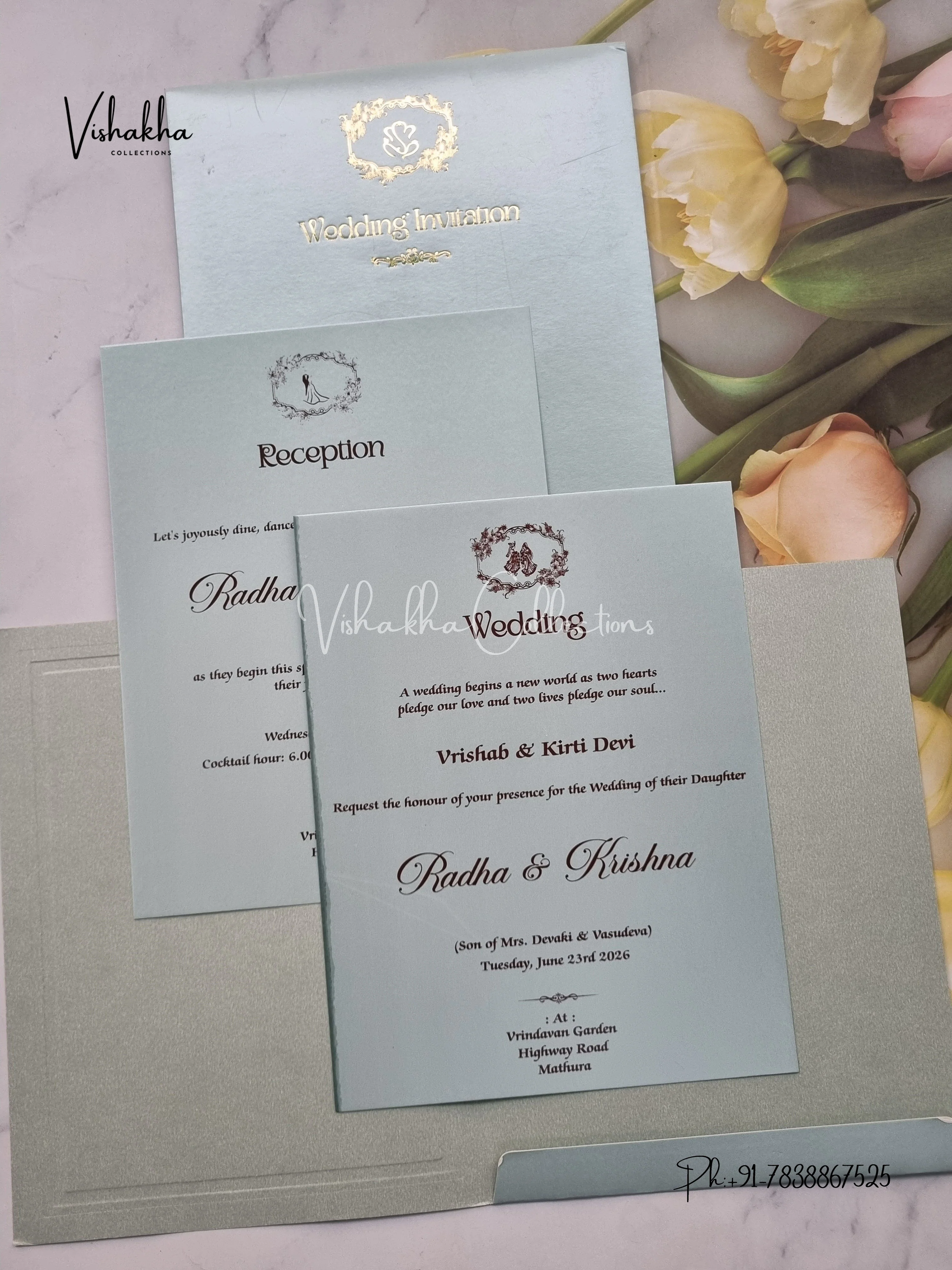 Hindu Muslim Christian Sikh invitation Cards SN-128 - Image 3