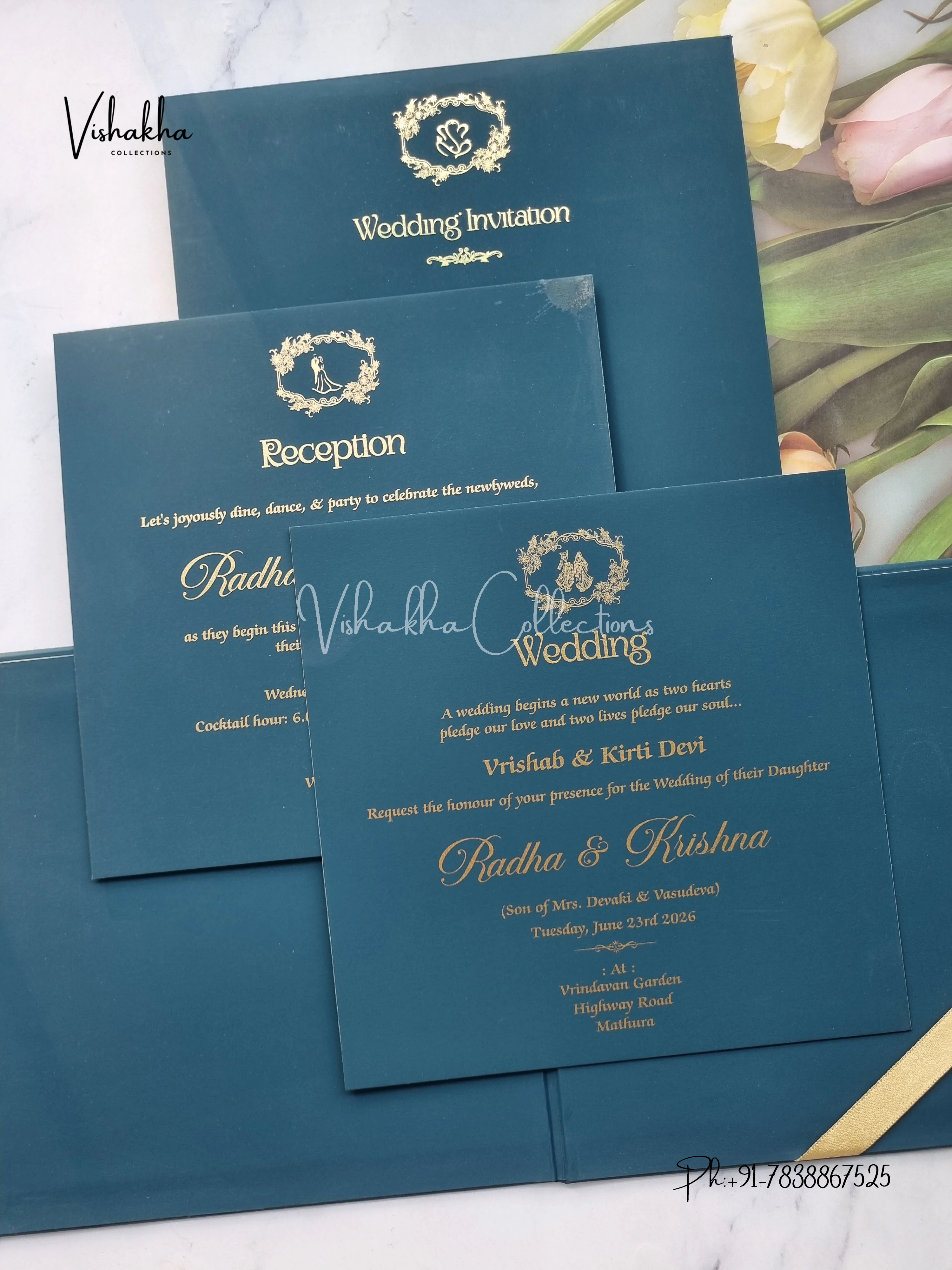 Hindu Muslim Christian Sikh Padded invitation Cards SN-159 - Image 3