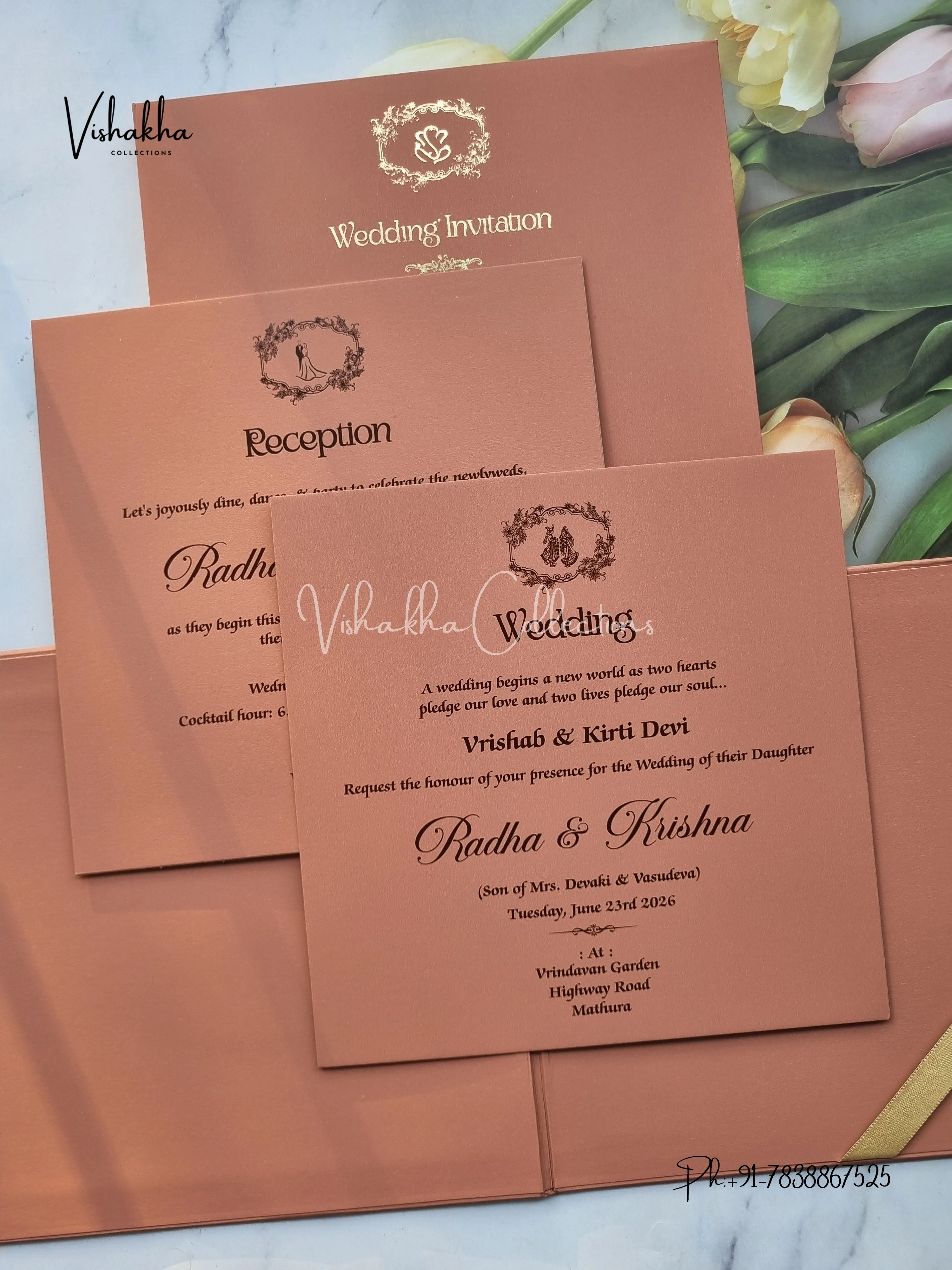 Hindu Muslim Christian Sikh Padded invitation Cards SN-161 - Image 3