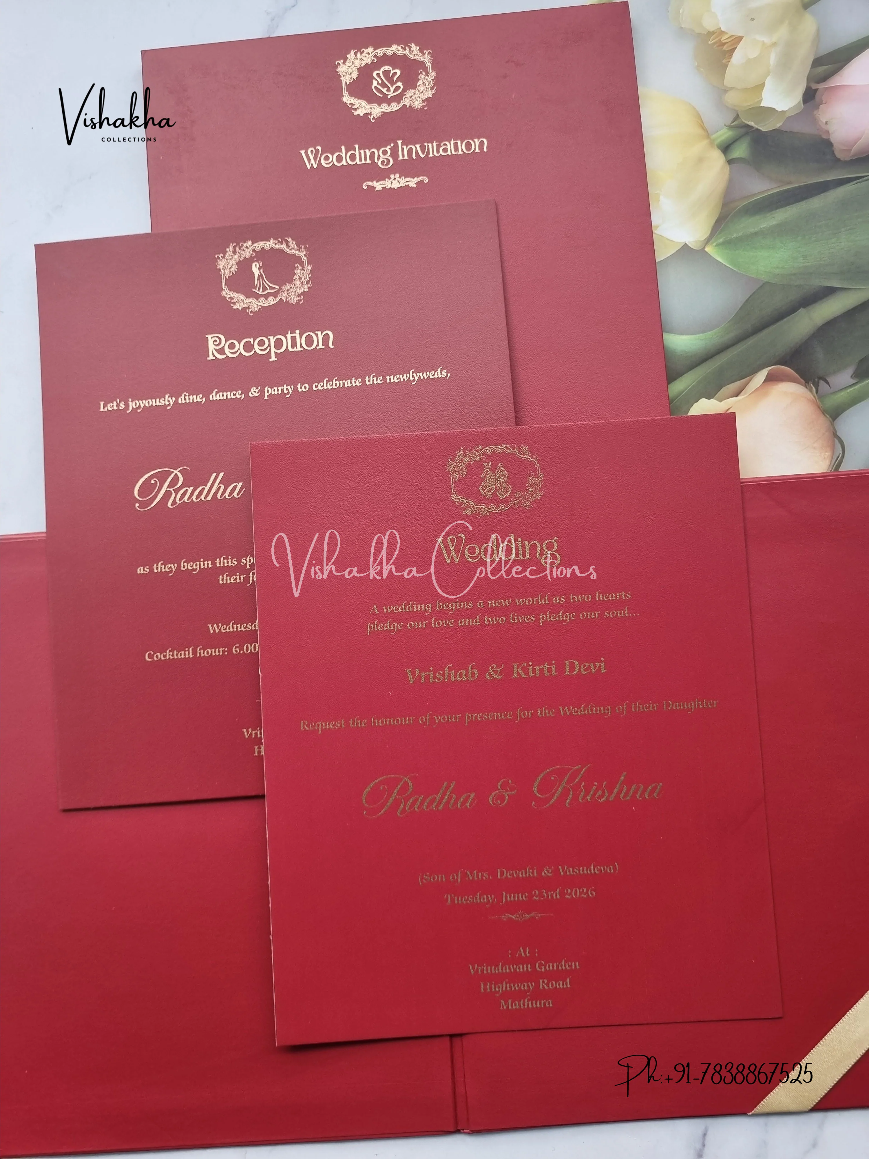 Hindu Muslim Christian Sikh Padded invitation Cards SN-86 - Image 3