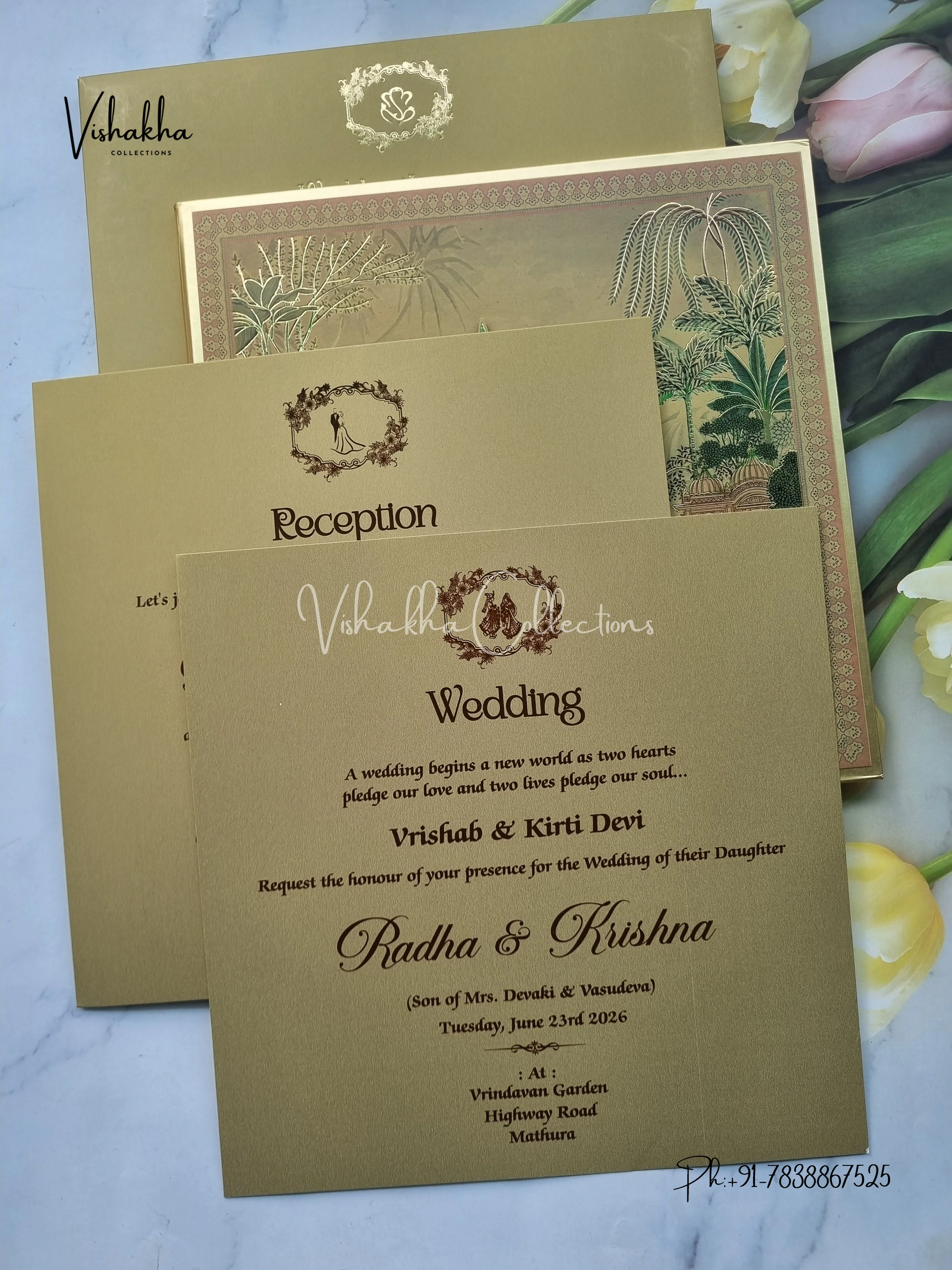 Peacock Hindu Sikh Padded MDF Board Laser Cut Colored invitation Cards SN-148 - Image 3
