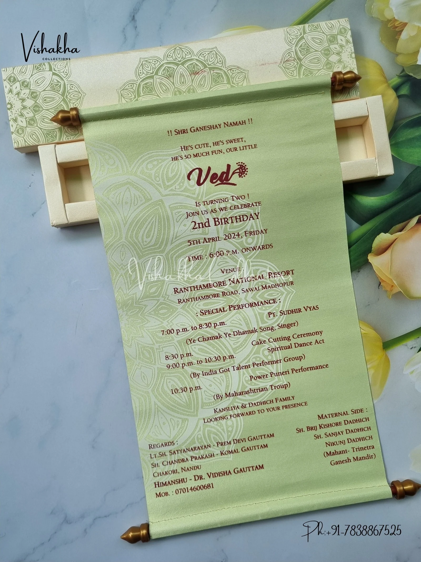 Scroll Farman invitation Cards FC-059 - Image 3