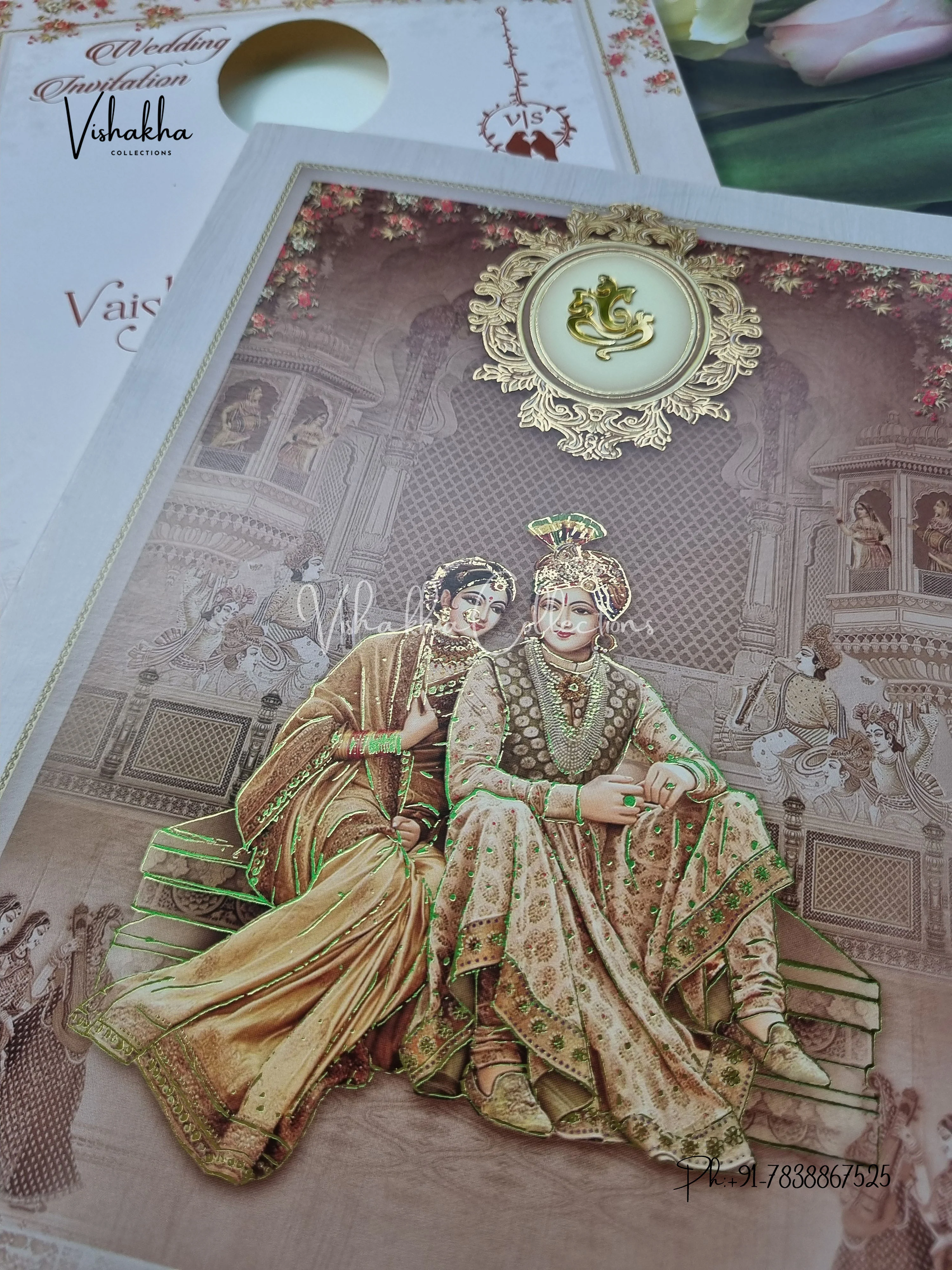 Semi Box Dulah Dulhan Hindu Sikh invitation Cards ATS-5237 - Image 2