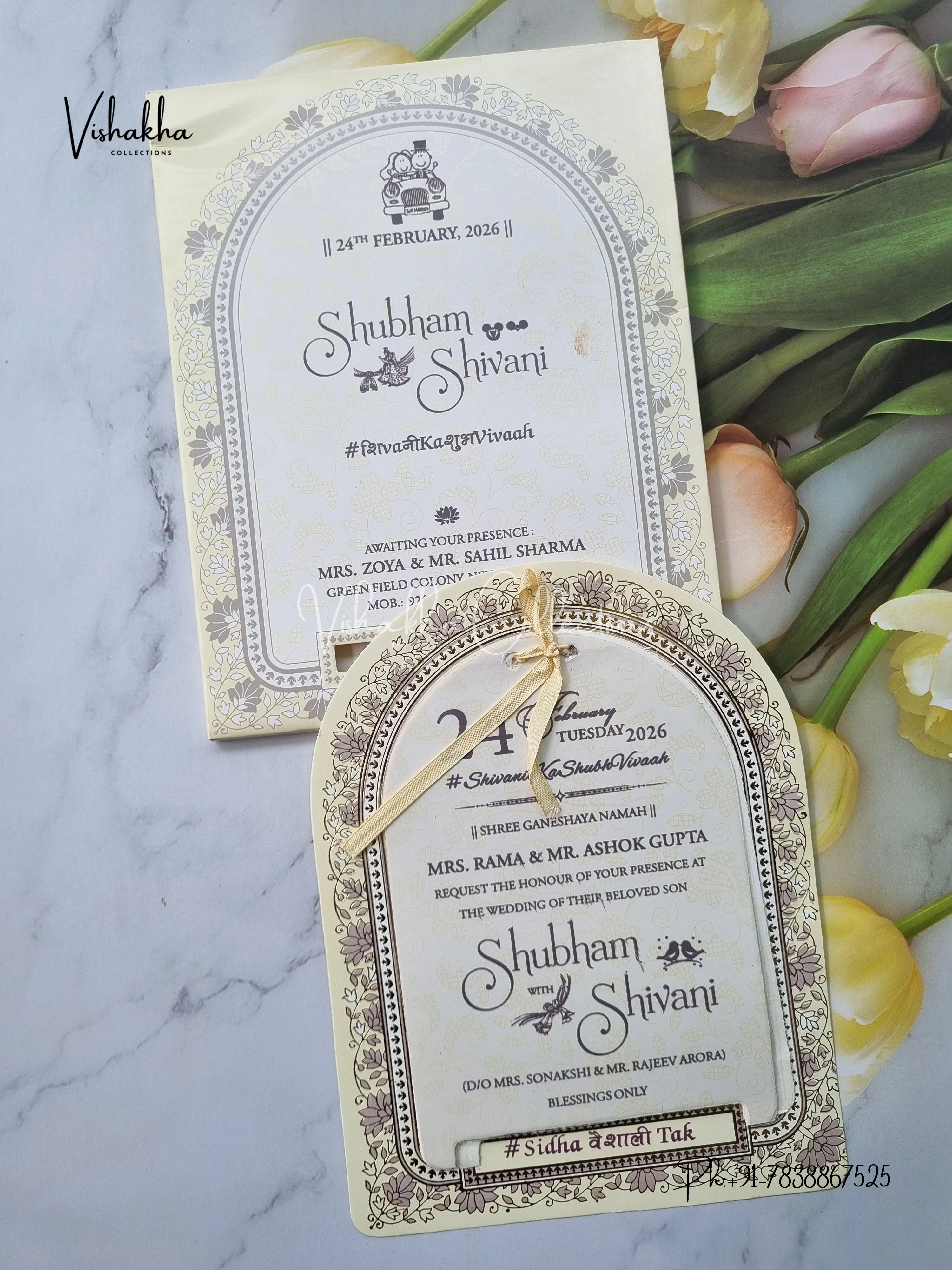 Semi Box Hindu Muslim Christian Sikh invitation Cards ATS-1644