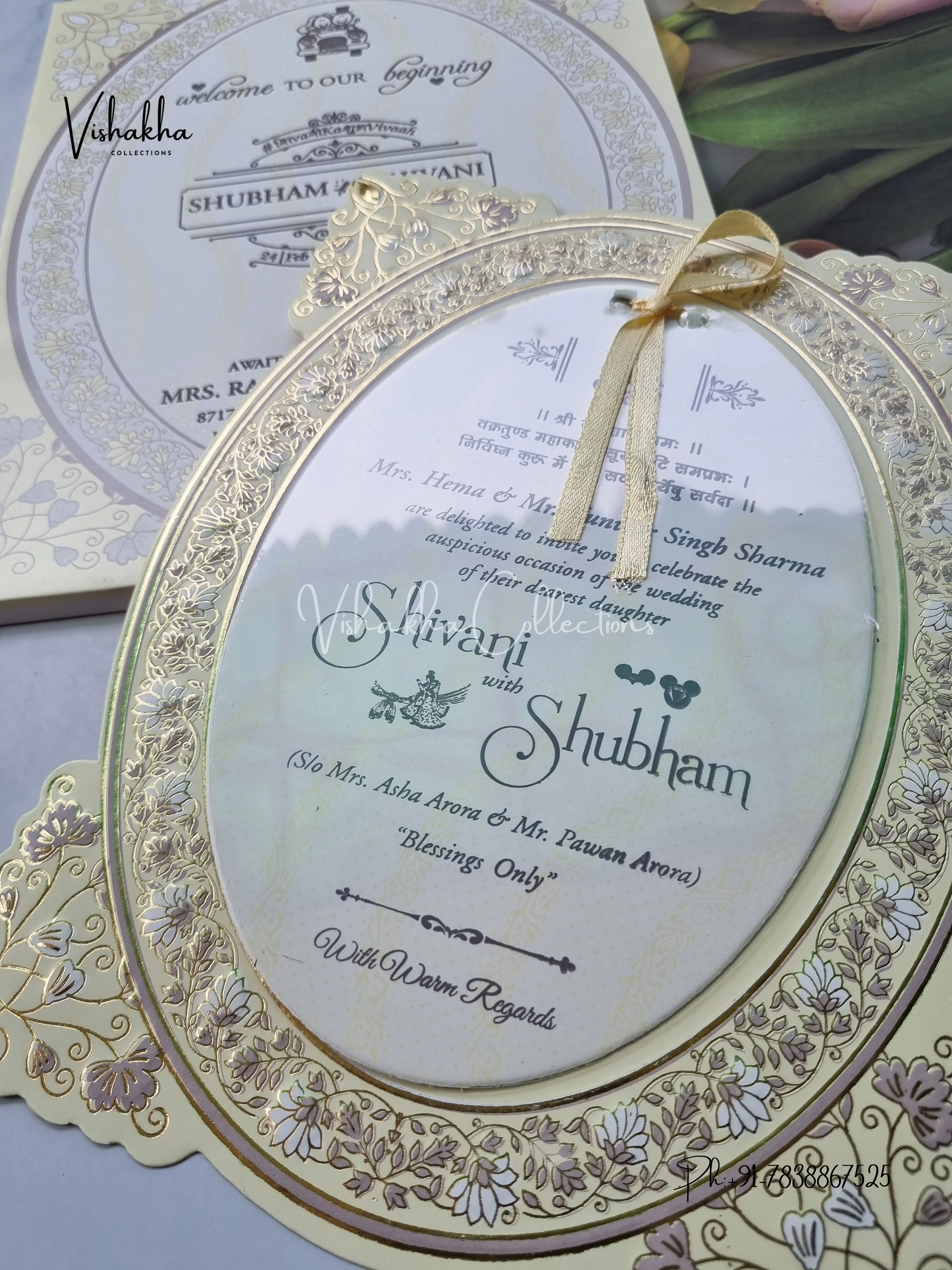 Semi Box Hindu Muslim Christian Sikh invitation Cards ATS-1646 - Image 2